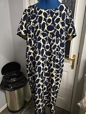 Jacques Vert Primrose Navy Halo Shantung Dress UK 18