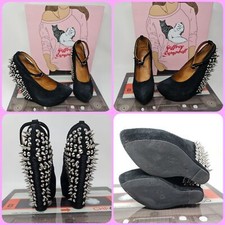 jeffery campbell aubrey spike wedge shoes suede size uk 4 punk rock cyber goth