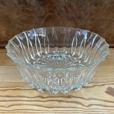 Vintage Large Lead Crystal Clear Cut Glass Trifle Fruit Bowl 8" / 20cm Diameter