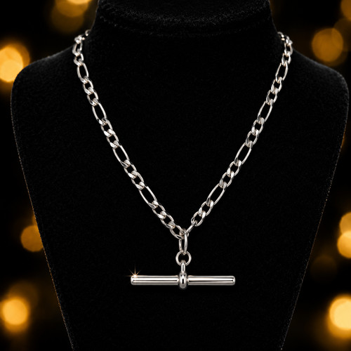 Bar chain necklace sterling - bar,