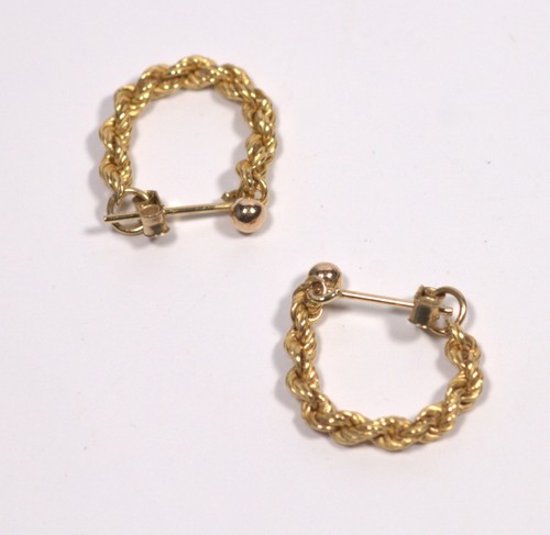9ct gold rope drop earrings - drop,