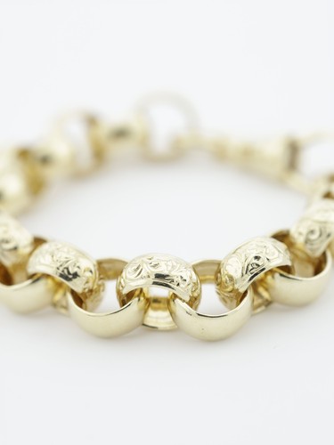 Gold belcher link bracelet - gold,