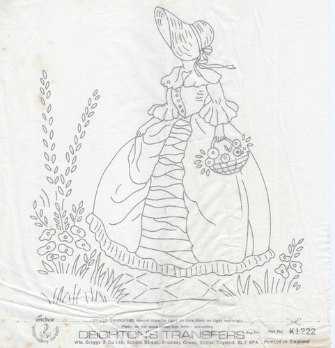 Vintage embroidery transfer - vintage,