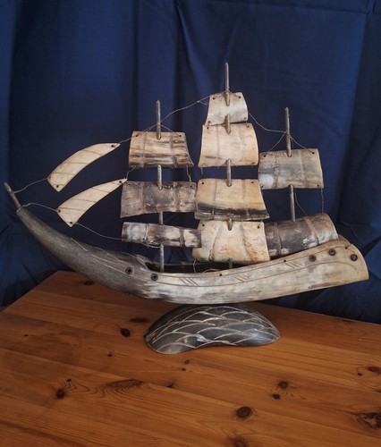 Vintage handmade cow bull horn - handmade,