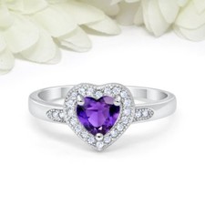 2ct heart cut purple amethyst - purple,