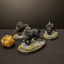 Dungeons And Dragons Dire Wolves Pathfinder Deep Cuts Miniature Painted