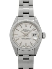 ROLEX Oyster Perpetual Date 79160 Silver Ladies Used Watch #1121818