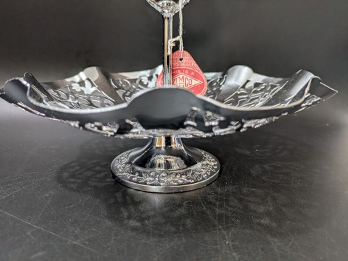 Vintage chrome cake plate - chrome,