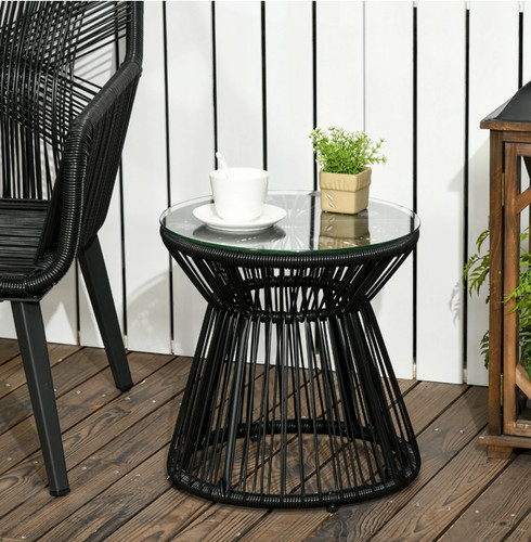 Garden side table small glass - table,