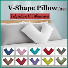 Luxury Polycotton V Shaped Pillowcase Orthopedic V Cover Head Neck Support 74x34