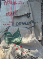 3x empty coffee beans sacks hessian cafes do brasil diy craft 