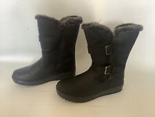 Softlites Womens Boots Black Zip Up Faux Fur Lined Trim Calf Boot shoezone Sz 8