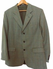 DAKS TWEED MENS 40 GREEN MIX VINTAGE  TWEED JACKET