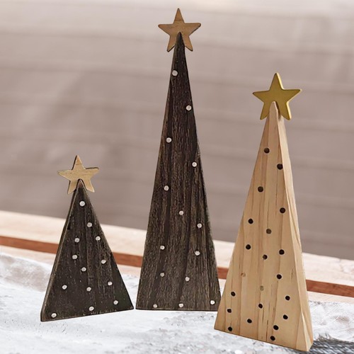3pcs wooden christmas tree - 3pcs,