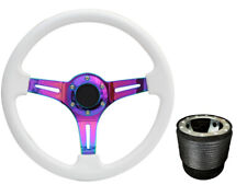 White Neo Chrome TS Steering Wheel + Boss Kit for PEUGEOT 307 054