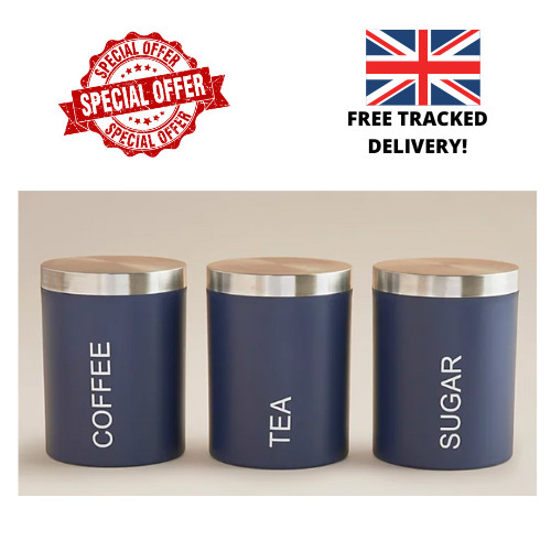 Blue plastic canisters - blue, kitchen