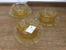 Vintage Set of Three Amber