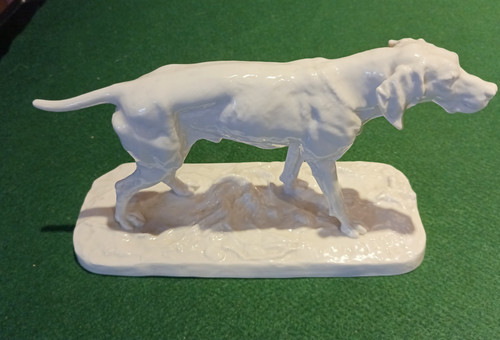 Nymphenburg porcelain hound - porcelain,