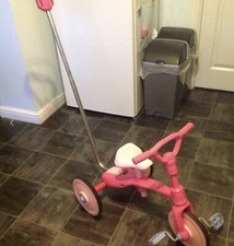 ELC Pink Girls Trike n Bike, 3 In 1, Balance Bike With Removable Parent Handle