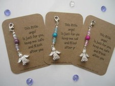 Guardian Angel Bag Charm / Car Dangly - Hand Made - Miracle Bead - Sparkly Gift 