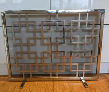 Metal Fireguard Art Deco Silver Vintage Screen 