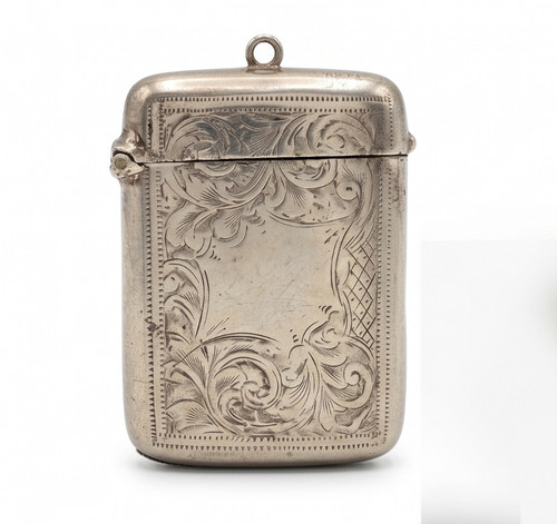 Antique silver plated vesta - antique,
