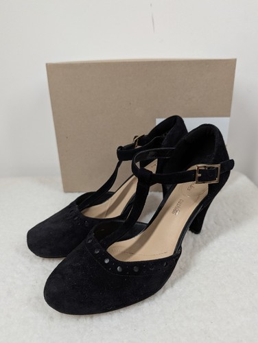 Clarks dalia leah black - black, suede