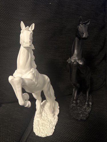 Horse statue pair white - horse, and
