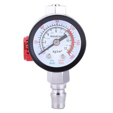 1/4 Inch Pneumatic Air Spray Gun Pressure Regulator With Pressure Gauge
