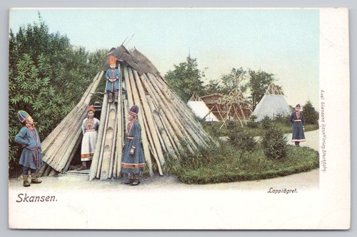 Postcard antique skansen - postcard,
