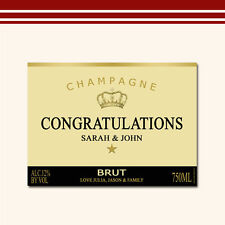 Personalised Celebration Champagne Bottle Label Sticker Various Sizes Magnum