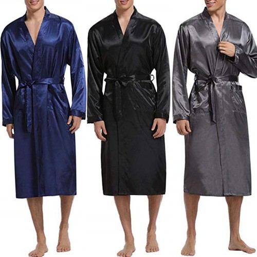 Men long satin silk pajamas - men,