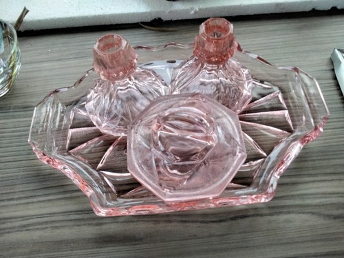 Vintage pink glass - pink, dressing