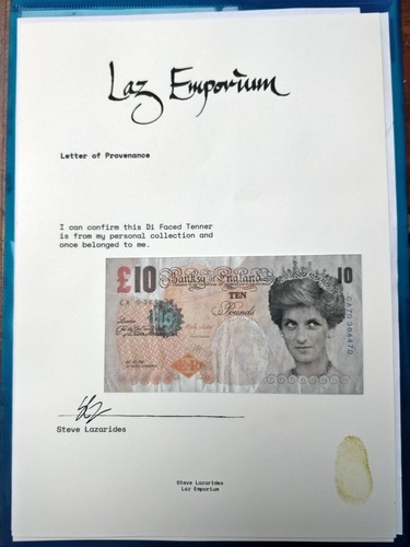 Banksy faced tenner coa - di,