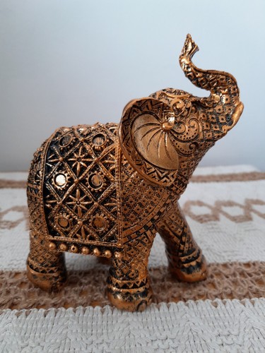 Gold elephant statue ornate - elephant,