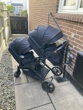My Babiie Double Twin Duo Buggy Tandem Pushchair complete travel system