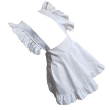 Ruffled White Aprons Women Waist Aprons Maid Cosplay Costume Half Apron