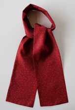 Silk cravat. Burgundy red &