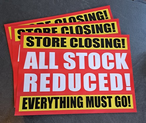 Closing down sale - down,