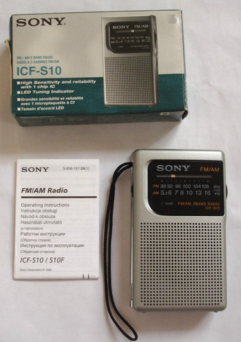 Sony icf s10 - sony, am/fm