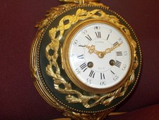 ANTIQUE FRENCH BRONZE WALL CARTEL CLOCK IN GREAT WORKING CONDITION ALL ORIGINAL