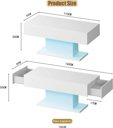 High gloss led coffee - coffee, table