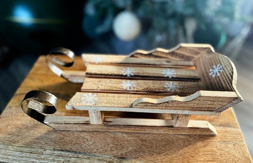 Rustic wooden sleigh - rustic, planter