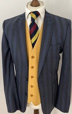 ASOS Mens 40R Boating Blazer Jacket Striped Men’s Mod Regatta Races Uni Preppy