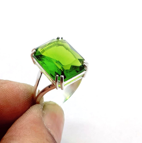 Sterling silver peridot ring - peridot,