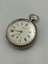 J. G. Graves Pocket Watch Open Face Waltham Sterling Silver 925 Working 164g