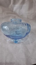Vintage Old Turquoise Blue Glass Oil Lamp Reservoir Bowl