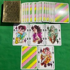 Old Vintage Unusual Non Standard * PLAYTEX * Wide Playing Cards FORTUNE TELLING
