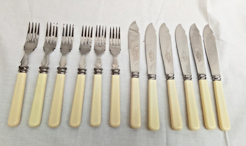 Vintage epns fish cutlery set - fish,