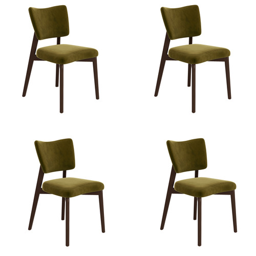 Set olive green velvet - set, 4